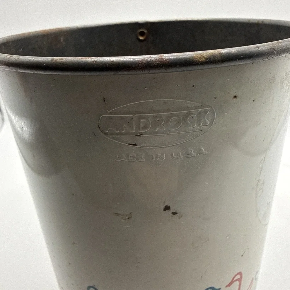 Androck‎ Flour Sifter Metal Ducks Geese USA Red White Blue Vintage 1950s